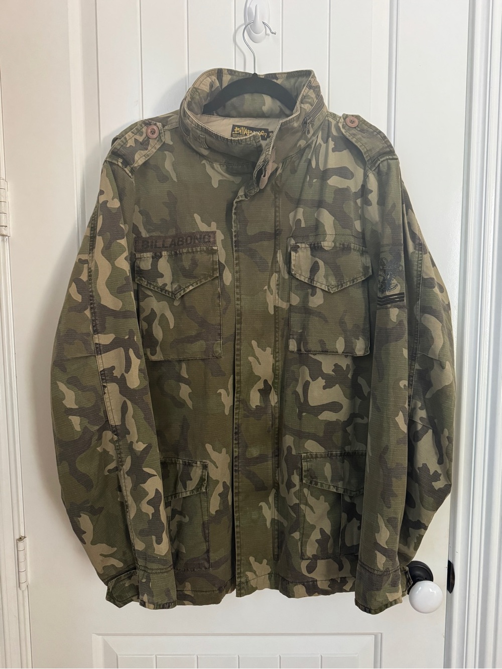 Billabong Camo M-65 Military Field Jacket XL Utility Cargo Oversized Streetwear - Picture 12 of 16